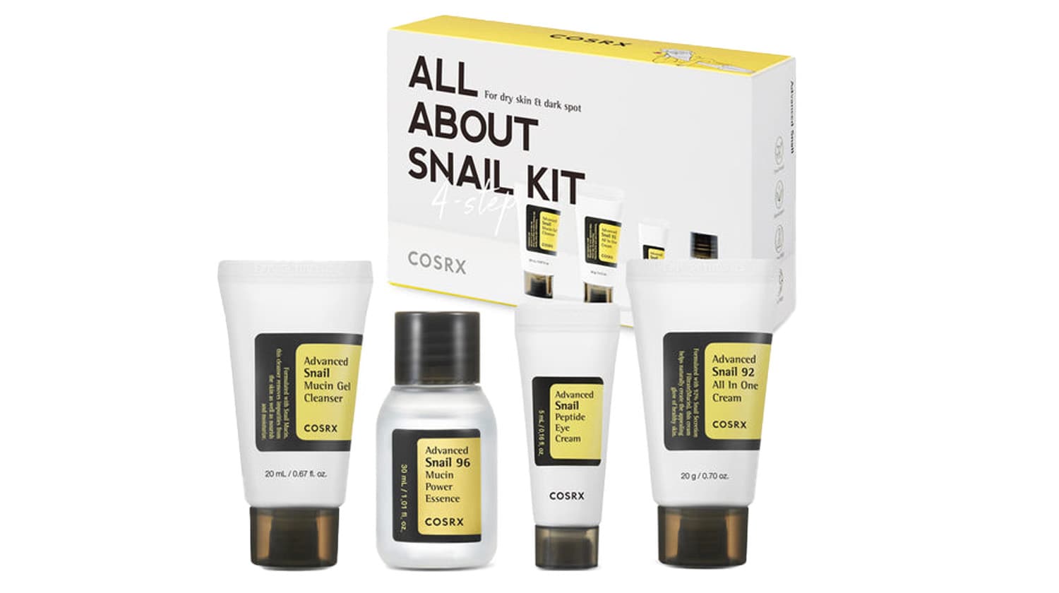 cosrx - all about snail trial kit - kit découverte